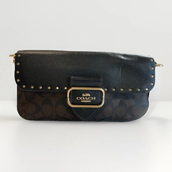Coach Handbags - Coach CE563 Morgan Shoulder Bag Crossbody Colorblock Signature With Rivets